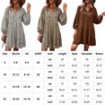 thumbnail image 2 of SHIBEVER Fall Long Sleeve Leopard Floral Tunic Dress for Women Boho V Neck Ruffle Swing Mini Dresses Brown, 2 of 6
