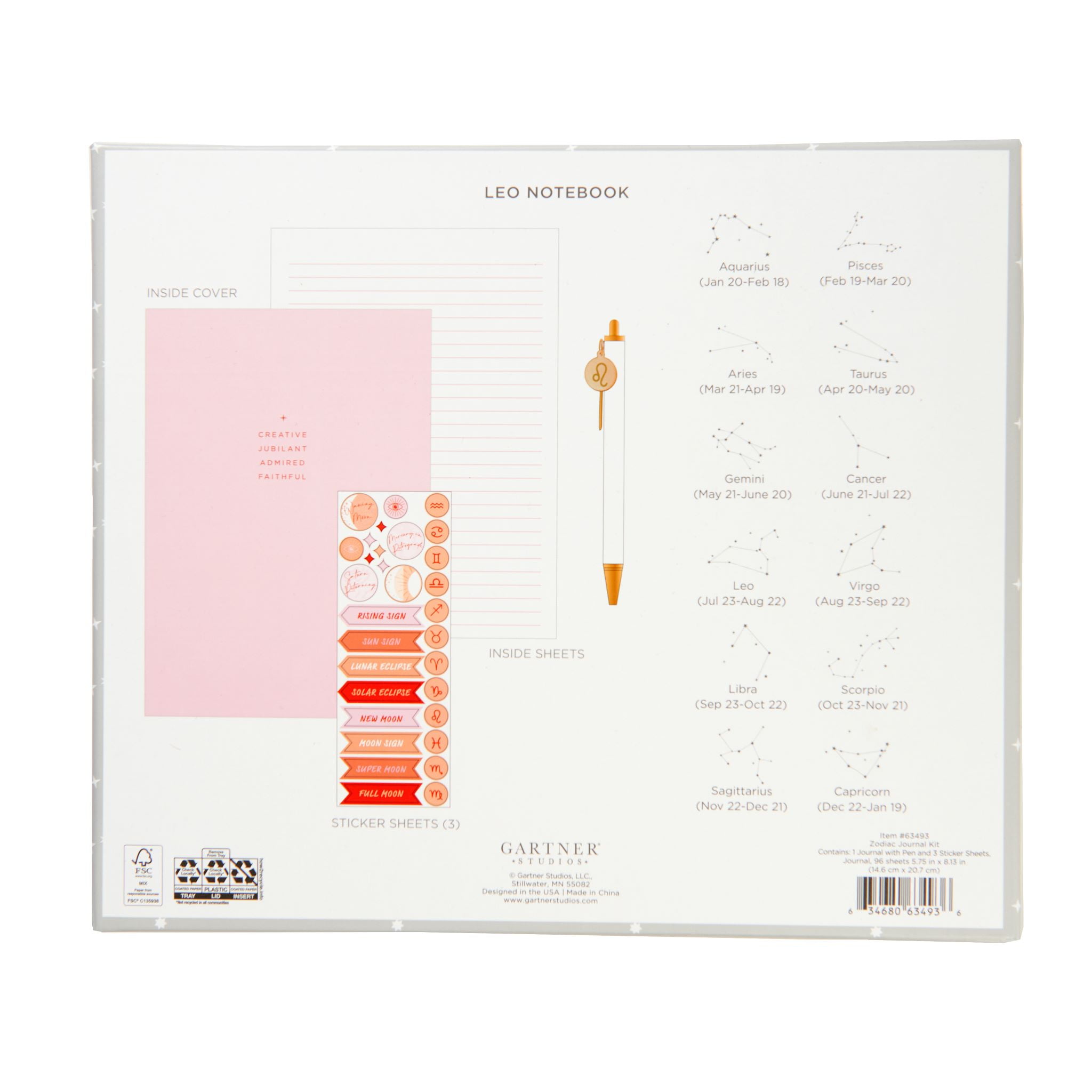 Gartner Studios Leo Astrology Casebound Flex Journal Set, 5.75x8.125, 96 Sheets