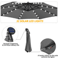 thumbnail image 5 of Yaheetech 10 Ft Patio Offset Umbrella with 32 LED Lights and Crank & Cross Base, Gray, 5 of 8