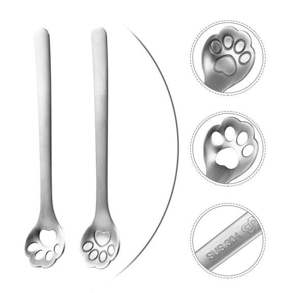HONITANO 8Pcs Small Cat-Style Coffee Spoons Stainless Steel for Birthday Parties and Colleagues