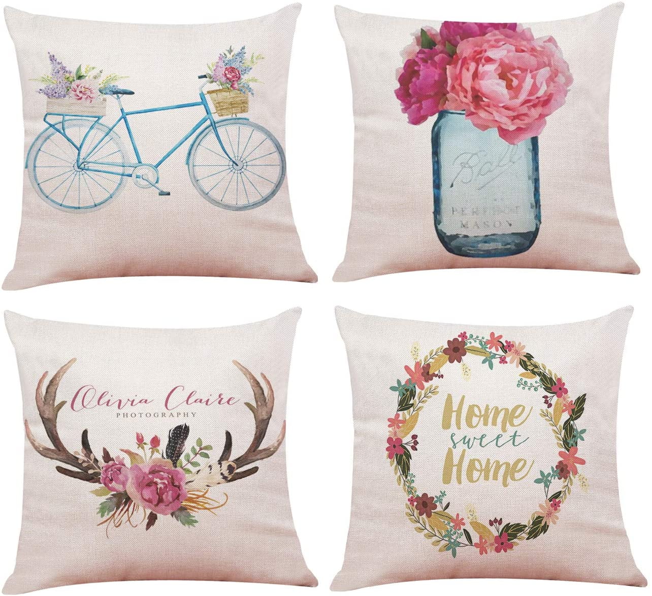 Spring Pillow Covers Spring Throw Pillows Live Life in Full Bloom #3 Pillow Cover Spring Decorations Throw Pillow