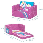 Delta Children Unicorn 2-in-1 Cozy Convertible Flip-Out Foam Chair, Toddler, Pink