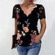 thumbnail image 1 of Puntoco - Camiseta de manga corta con cuello en V para mujer, informal, a la moda Puntoco Puntoco-2431, 1 of 4