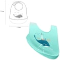 thumbnail image 3 of Babero de silicona suave para bebé, paquete de 2 baberos de silicona impermeables, fáciles de limpiar - Silicona ultrasuave - Con bolsillo grande para recoger migas (2), 3 of 4