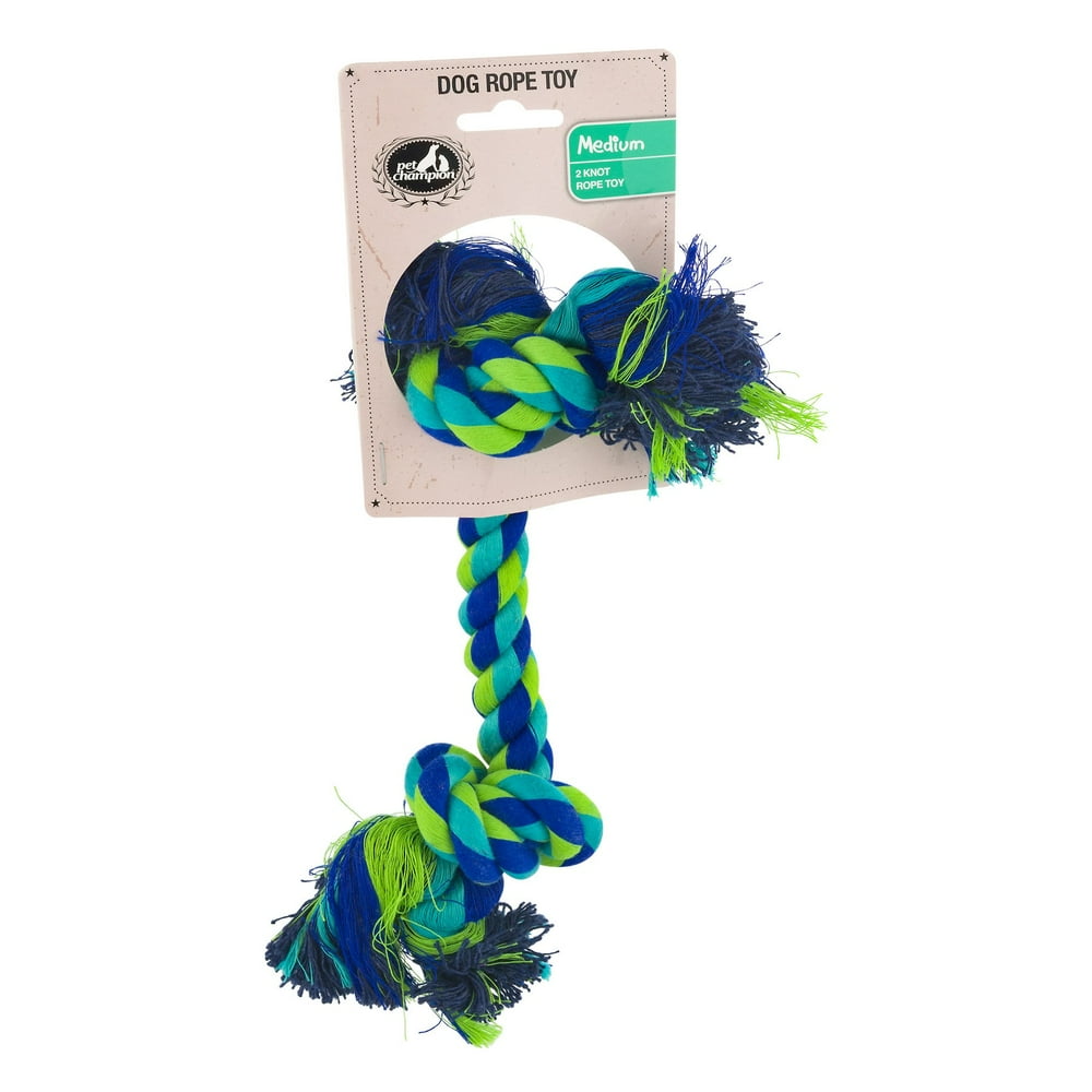 Pet Champion 2 Knot Dog Rope Toy, Medium, Multicolor