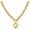 Matte Gold-tone Heart, variant on Gold Chunky Chain Necklace for Women Puffy Heart Pendant Necklace White Gold Thick Chunky Chain Link Necklaces Heart Coin Choker Necklace
