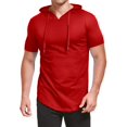 thumbnail image 4 of Sudadera con capucha Aiyino Fashion Athletic Manga Corta para Hombre Roja Talla S-5X, 4 of 7