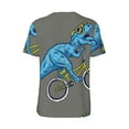thumbnail image 2 of Daiia Fun Riding Dinosaur Mens Baseball Jersey Button Down Shirts Short Sleeve Sports Uniforms-Medium, 2 of 9