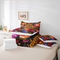 thumbnail image 6 of Homewish Safari Leopard 7-Piece Bedding Comforter Set,Wild Flower Floral King Bedding Sets,Purple Orange Pink Bed Sheets For Boys Teens,Super Cozy Room Decor Reversible, 6 of 8