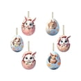 thumbnail image 6 of Easter Bunny Egg Ornament Set of 6, Acrylic Car Hanging Decor, Spring Holiday Decoration for Home Rearview Mirror(Multicolor-A), 6 of 6