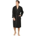 thumbnail image 1 of Batas De Hombre Albornoz De Algodón Ligero Suave Hasta La Rodilla Ropa De Dormir Adepaton  CJWUS-7024, 1 of 5