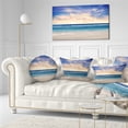 thumbnail image 3 of Designart Clear Blue Sky and Ocean at Sunset - Seascape Throw Pillow - 12x20, 3 of 5