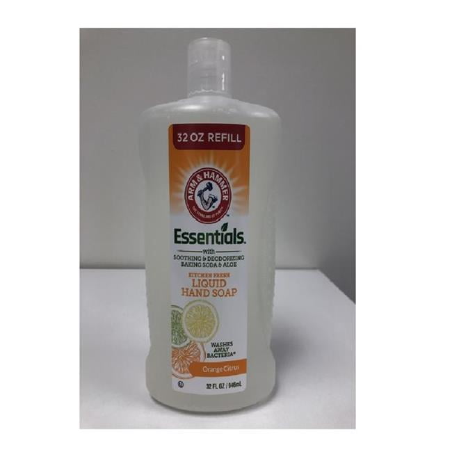 Arm & Hammer 9064700 32 oz Essentials Kitchen Fresh Orange Citrus Liquid Hand Soap - Pack of 18