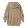 thumbnail image 5 of Abcomgle Winter Coats for Girls 7/8 Full Zip Sherpa Girls Jacket Fleece Hooded Teddy Sweatshirt for Girls Winter Warm Fuzzy Sweater for Girls with Pockets,11-12Y,Khaki, 5 of 6
