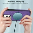 thumbnail image 2 of Allytech Magnetic Case for iPhone 15 Pro, Luxury PU Leather Ultra Slim Case Support Wireless Charging, Retro Business Shockproof Non-Slip Back Cover Case for iPhone 15 Pro - Purple, 2 of 5