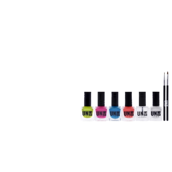 Kit de Esmaltes de Uñas UN/DN LAQR en Tonos Deslavados con 6 Colores