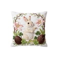 thumbnail image 3 of Fwttom Pillow Covers 18x18, Imitation Embroidery Easter Decorations Throw Pillow Covers, Short Lint Home Spring Decor for Bedroom Couch Cushion Cover, 3 of 7
