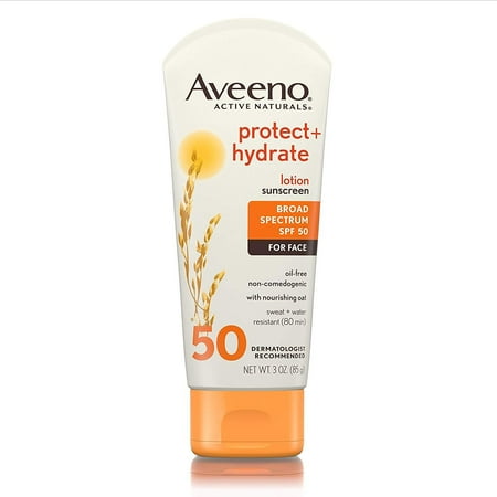 Aveeno Protect + Hydrate Face Sunscreen with Active Naturals Oat, Broad Spectrum SPF