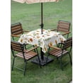 thumbnail image 4 of Outdoor Tablecloths with Umbrella Hole & Zipper, Yellow Spring Floral 60x60 Inch Square Tablecloths, Flowers Leaves Elegant Pastoral Waterproof Table Cloth, Patio/Pool/Picnic Table Covers, 4 of 8