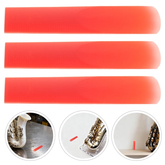 CRILSTYLEO 3Ud Cañas De Resina Para Saxofón Alto Color Rojo Con Reducción De Esfuerzo Respiratorio