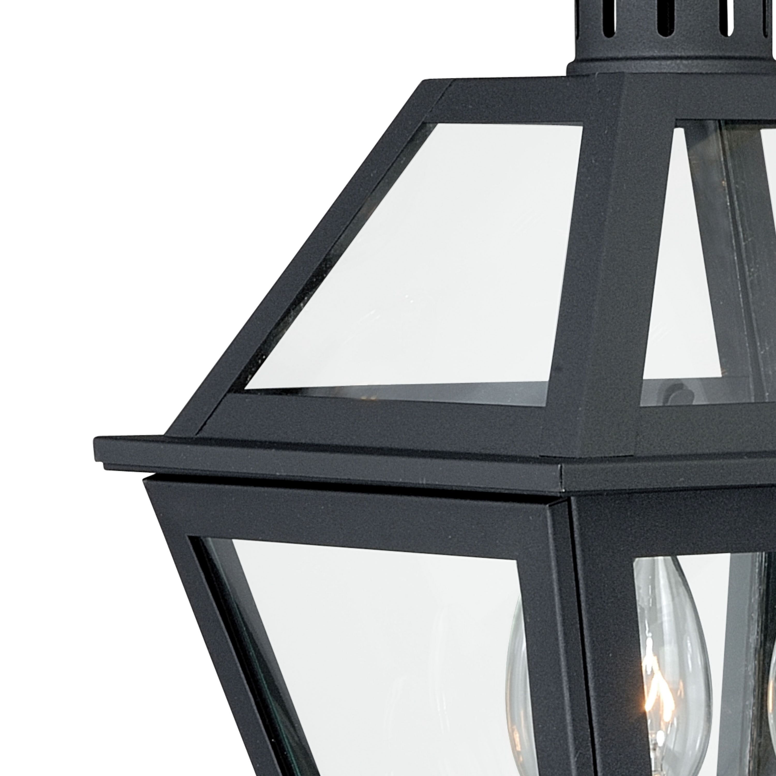 Vaxcel Nottingham 3L Black Outdoor Empire Post Light Clear Glass