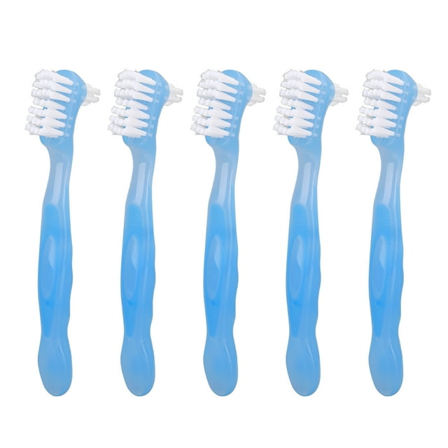 False Teeth Brush, Safe Denture Brush Ergonomic Dirt Removal Professional For Daily Life Green,Blue
