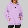 thumbnail image 2 of Women's Fashion Casual Bow Print Pocket Hoodie, 2 of 2