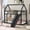 Black, variant on HICOMILA Twin Over Twin Metal House Bunk Bed with Convertible Slide & Ladder, Low Profile Sturdy Metal Frame, White