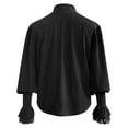 thumbnail image 3 of Odeerbi Mens Tops Shirts Blouses Dressy 2025 Casual Long Sleeve Shirts Fashion Pullover Stand Collar Ruffled Renaissance Shirt Steampunk Trumpet Sleeve Top Black, 3 of 6