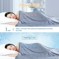 thumbnail image 5 of Alanda Cooling Blanket, Double-sided(Arc-Chill Fabric/Cotton) Summer Blanket Queen Size Japanese Arc-Chill Technology Q-Max>0.5 Lightweight Cold Blanket for Hot Sleepers Blue 79" X 86", 5 of 8