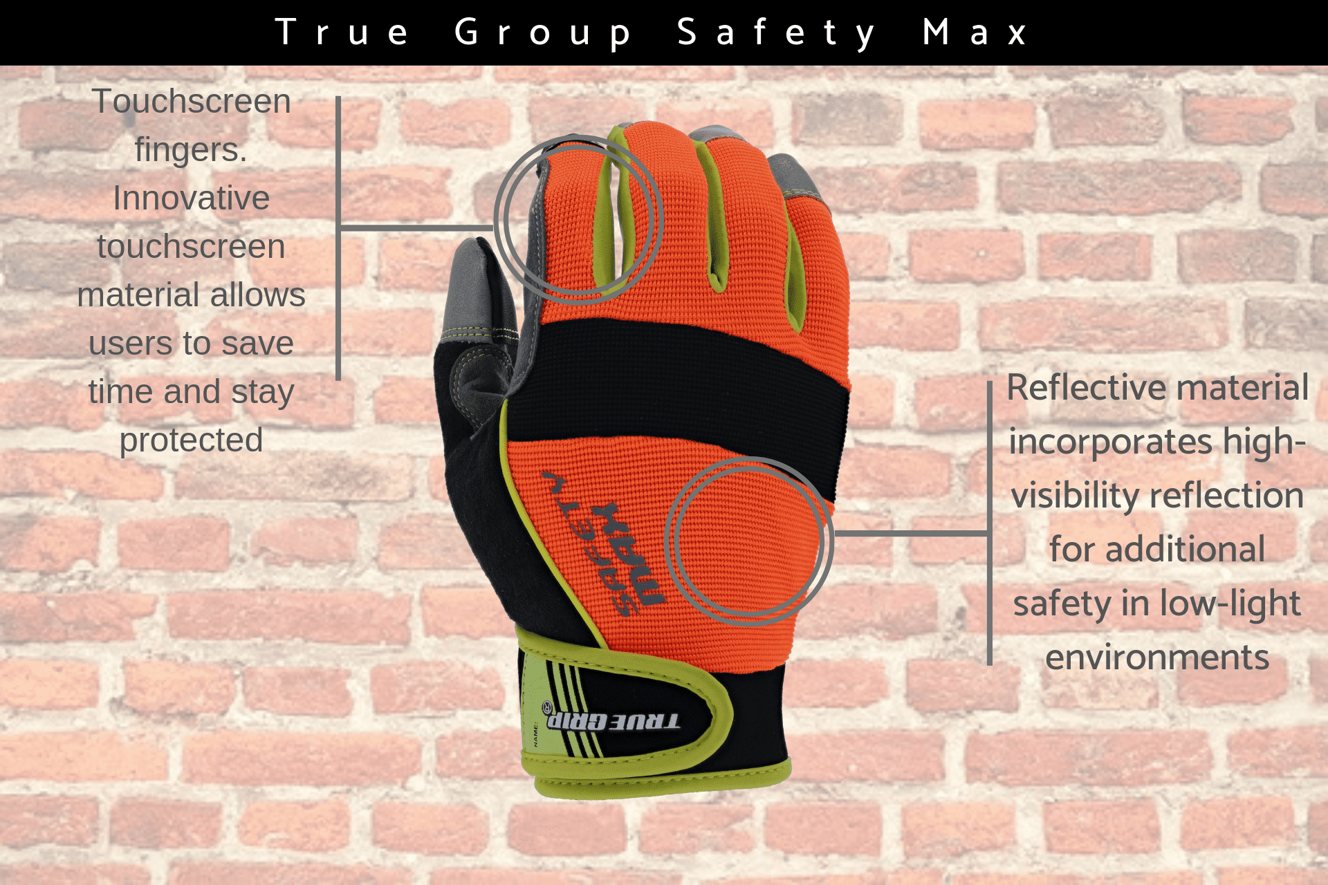 True Grip Safety Max Work Gloves - Large Size - 9043 –