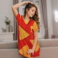 thumbnail image 3 of Balery Tortilla chips Camisón de manga corta con cuello redondo para mujer, cómodo y elegante., 3 of 6