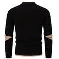 thumbnail image 3 of FRSASU Men’s Color Blocked Semi High Neck Knit Sweater Winter Fashion Slim Fit Pullover Casual Warm Knit Sweater Black, 3 of 3