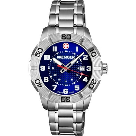 Wenger Mens Roadster Sport Watch w/ Blue Sunray Dial, Bracelet