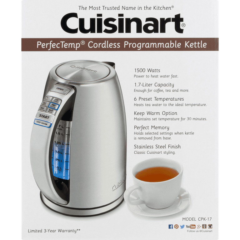 Cuisinart PerfecTemp Cordless Programmable Kettle 