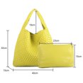 thumbnail image 3 of Bolsa De Hombro Bolso de hombro de moda para mujer, conjunto combinado de bolso grande con asa superior tejido PU amarillo Ndcxsfigh Para Estrenar, 3 of 3