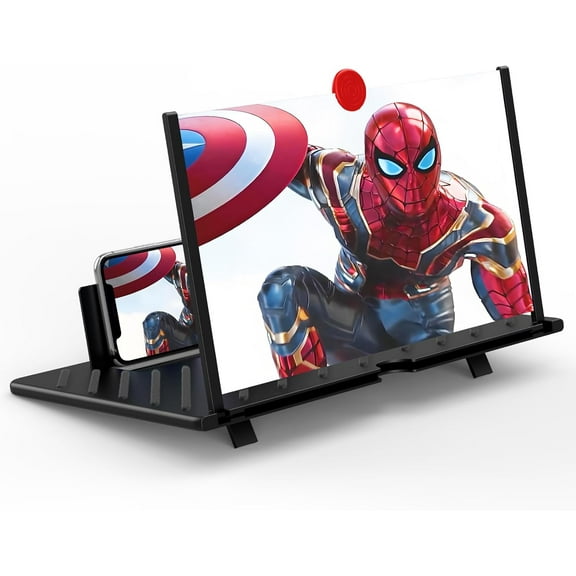NEOYFC 20" Screen Magnifier for Smartphone, 3D HD Mobile Phone Magnifying Projector Screen Enlarger Expanders for Movies, Videos, and Gaming, Foldable Phone Stand with Screen Amplifiere(Black 20inch)