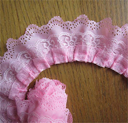 Pink Pleated Ribbon Lace Trim Lace Deco Ribbon dailymall 5yard Lace Ribbon Edging