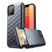 iPhone 12 Pro Max Case, Clayco [Argos Series] Slim Card Holder Protective Wallet Case for iPhone 12 Pro Max 6.7" with Built-in Sliding Credit Card/ID Card Slot - Black
