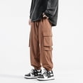 thumbnail image 4 of Loose Harem Pants Men Cargo Trousers Hip Hop Outdoor Casual Ankle Length Pant Fashion Streetwear Pocket Sweatpants Men, 4 of 6