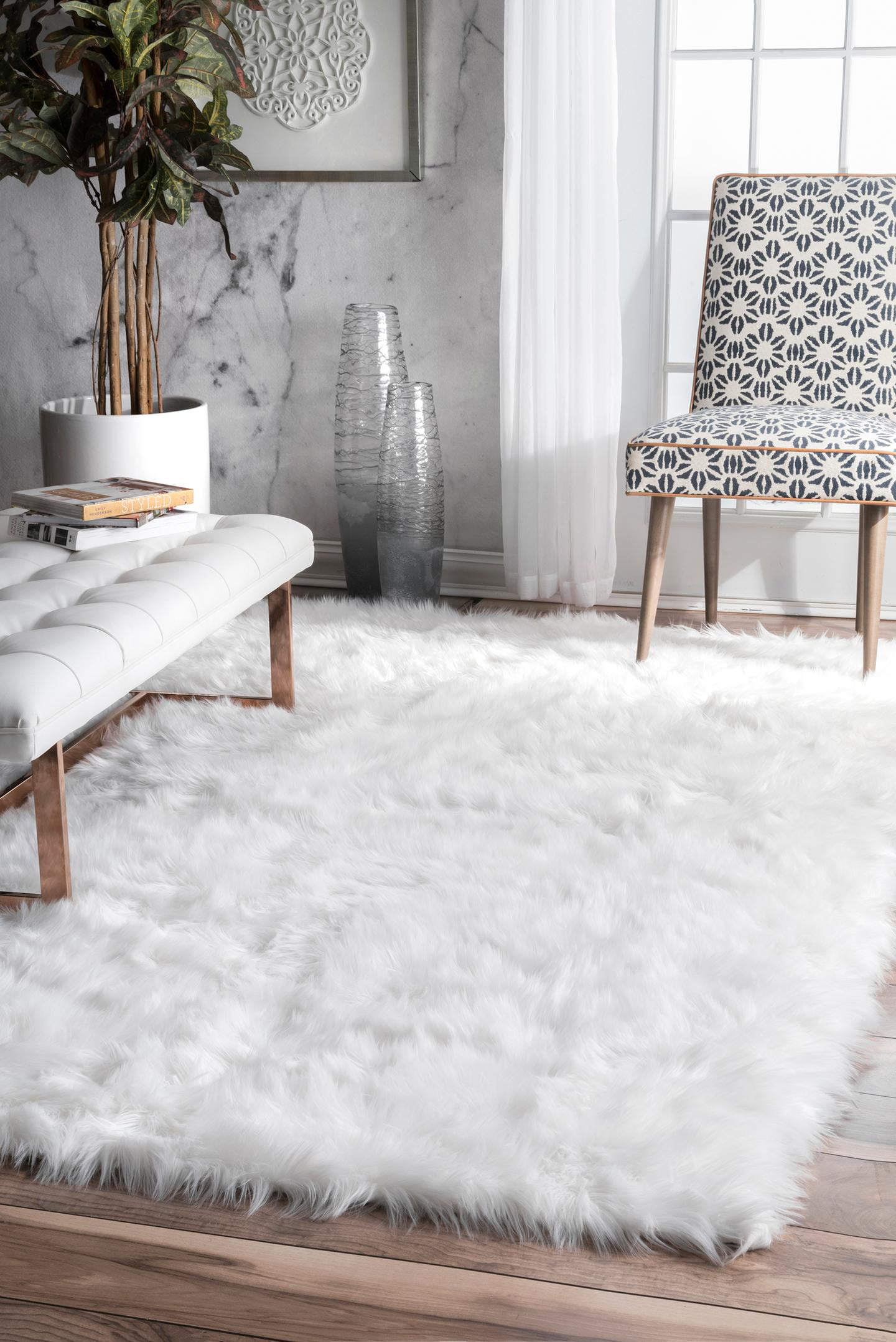 Details about   nuLOOM Animal Prints Iraida Faux Area Rug in Off-White 
