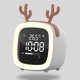 thumbnail image 3 of Reloj despertador para , luces nocturnas para , reloj de noche para niñas, , dormitorio, calendario de temperatura, control táctil y re Gris + Oreja Macarena Despertador digital, 3 of 5