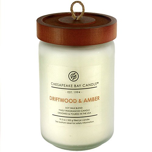 Chesapeake Bay Candle Scented Candle, Driftwood & Amber, Large Jar