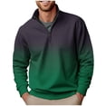 thumbnail image 2 of Miluxas Men's Quarter-Zip Pullover Gradient Color Sweatshirt, Loose Casual Long Sleeve Outdoor Sports Golf Shirts Green, 2 of 5