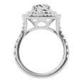 thumbnail image 3 of Unique Moments 3 Ct Lab Grown Split Shank Cushion Halo Diamond Engagement Ring 10K White Gold, 3 of 7