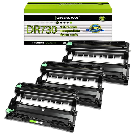 greencycle 3 Pack DR730 Drum Unit Compatible for Brother DR730 dr-730 Drum Work with MFC-L2710DW MFC-L2730DW HL-L2395DW DCP-L2550DW Printer (Without Toner)