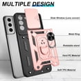 thumbnail image 3 of for Samsung Galaxy S21 FE Case with HD Screen Protector, Heavy Duty Shockproof with 360 ° Rotation Metal Kickstand [Military Grade] Protective Case for Galaxy S21 FE 5G, Rose Gold, 3 of 14