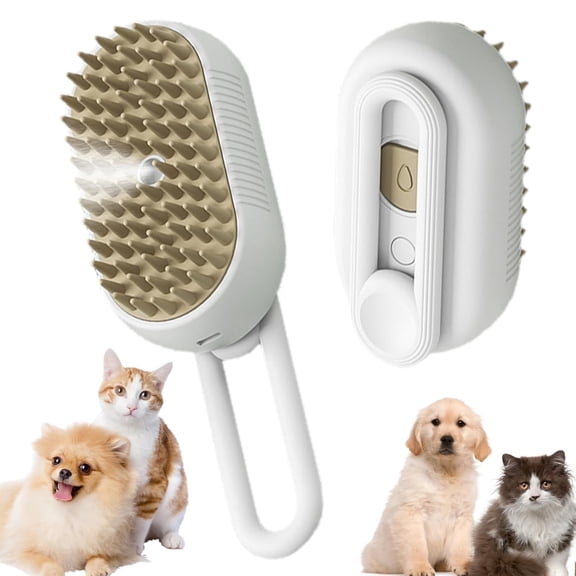 Cat Brush with Steam, Cat Steam Brush for Shedding, Pet Hair Cleaning Brush Comb for Spray, Pet Grooming for Long & Short Haired Pets, Anti-Static, Massage, Cleaning, Shedding & Combing