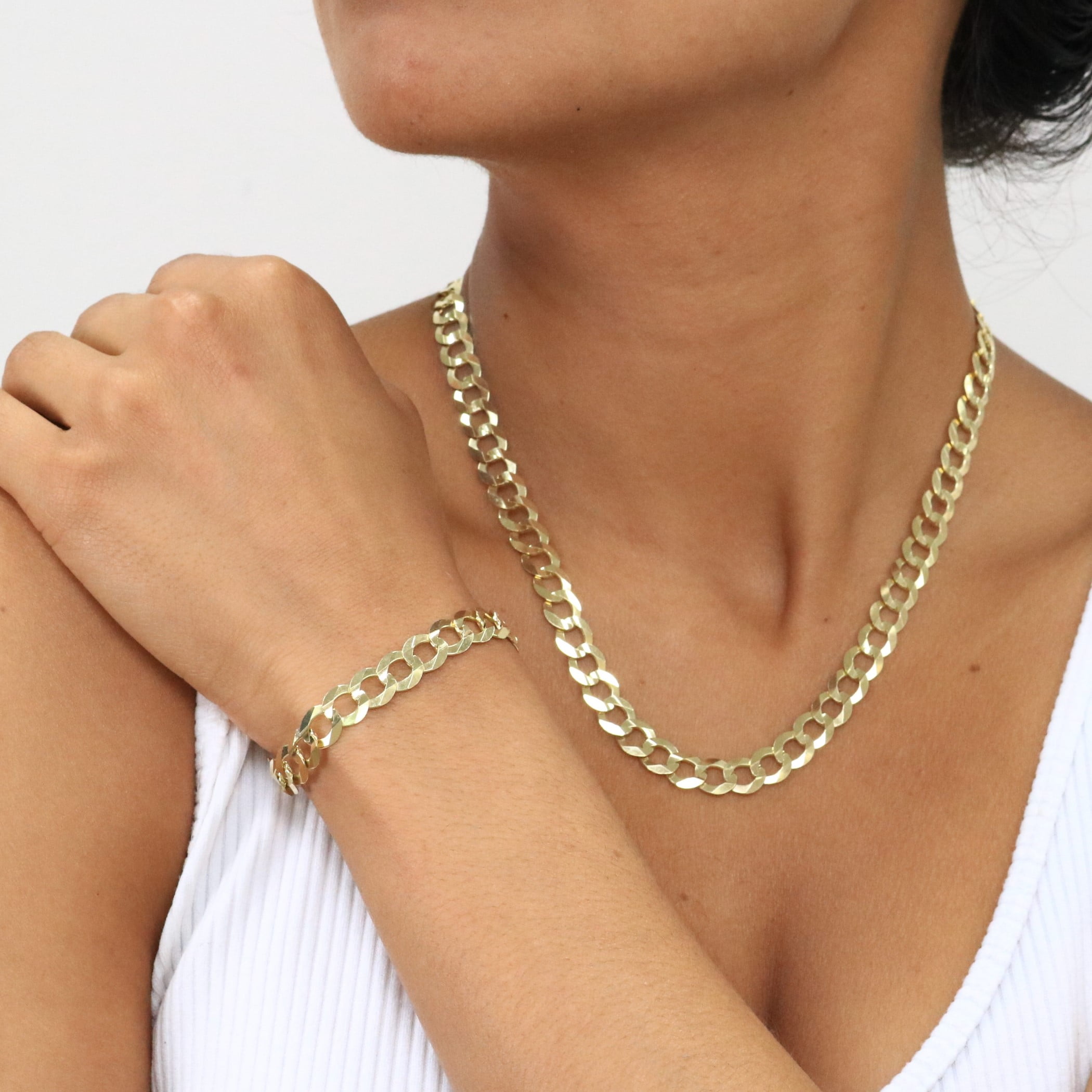 Nuragold 14k Real Yellow Gold Solid Cuban Curb Link 8mm Chain Bracelet (7"-9") Italian Jewelry for Men