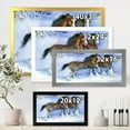 thumbnail image 4 of Designart 'Horses Running In Winter On Blue' Farmhouse Framed Art Print, 4 of 4